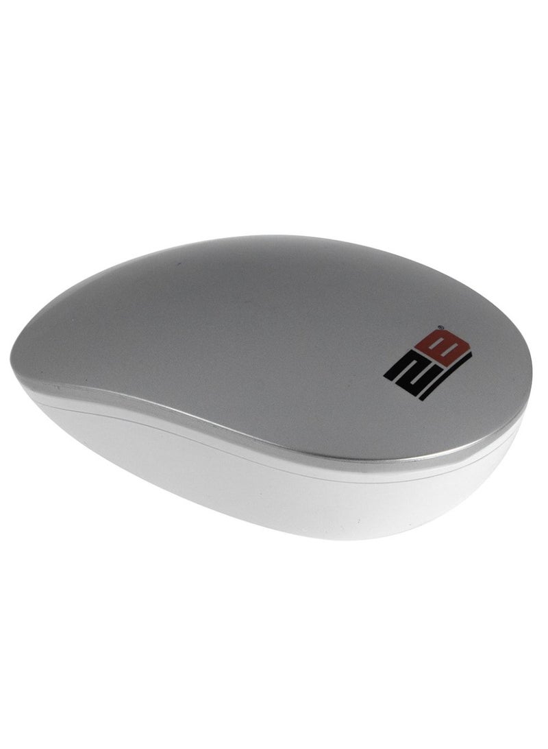 2B 2.4G Wireless Mouse with Movable Cover MO307 - White x Silver - Image 5